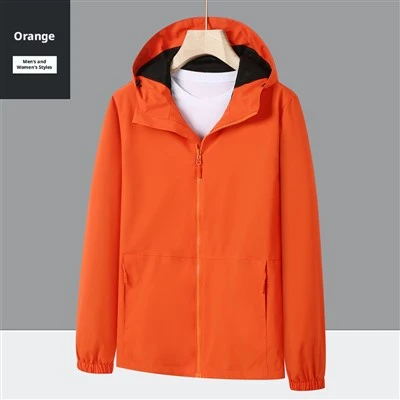 Orange vandringsjacka